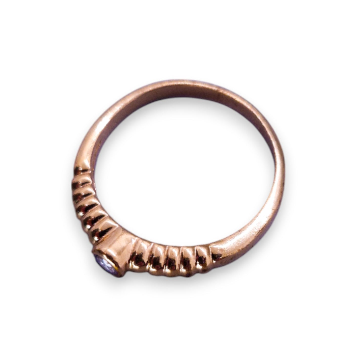 Gold Tone Cubic Zirconia Classic Ring