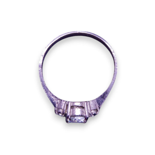 Sterling Silver Clear Cubic Zirconia Classic Ring