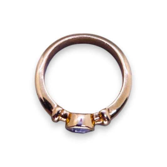 Gold Tone Cubic Zirconia Classic Ring