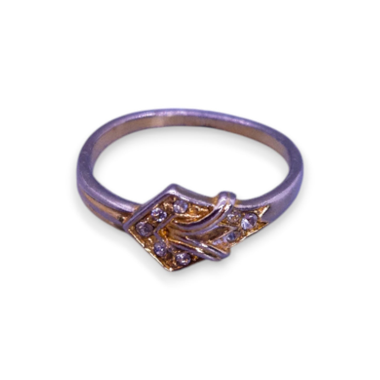 Gold Tone Cubic Zirconia Classic Ring