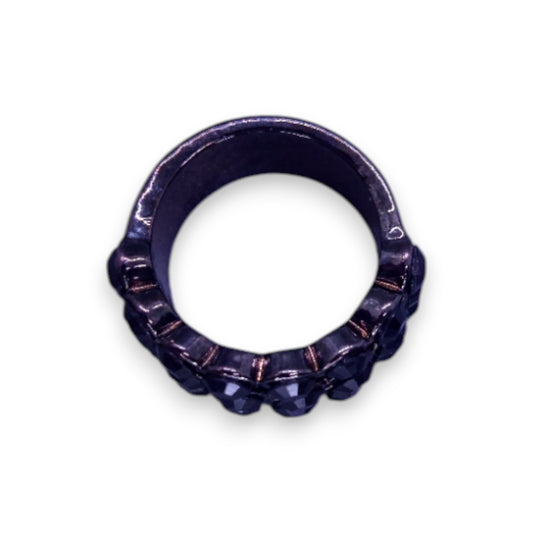 Metal Black Stones Statement Ring