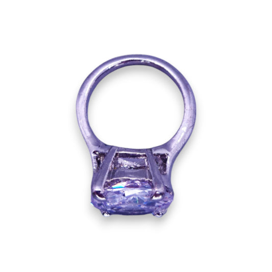 Silver Tone Clear Cubic Zirconia Statement Ring