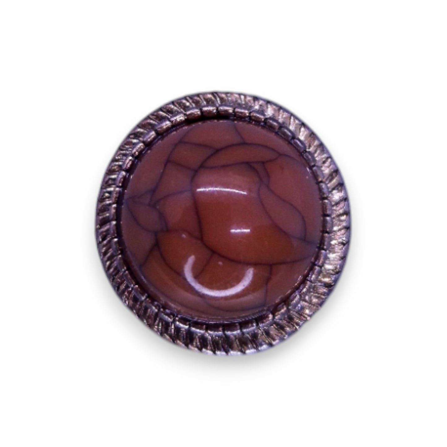 Gold Tone Brown Howlite Statement Ring