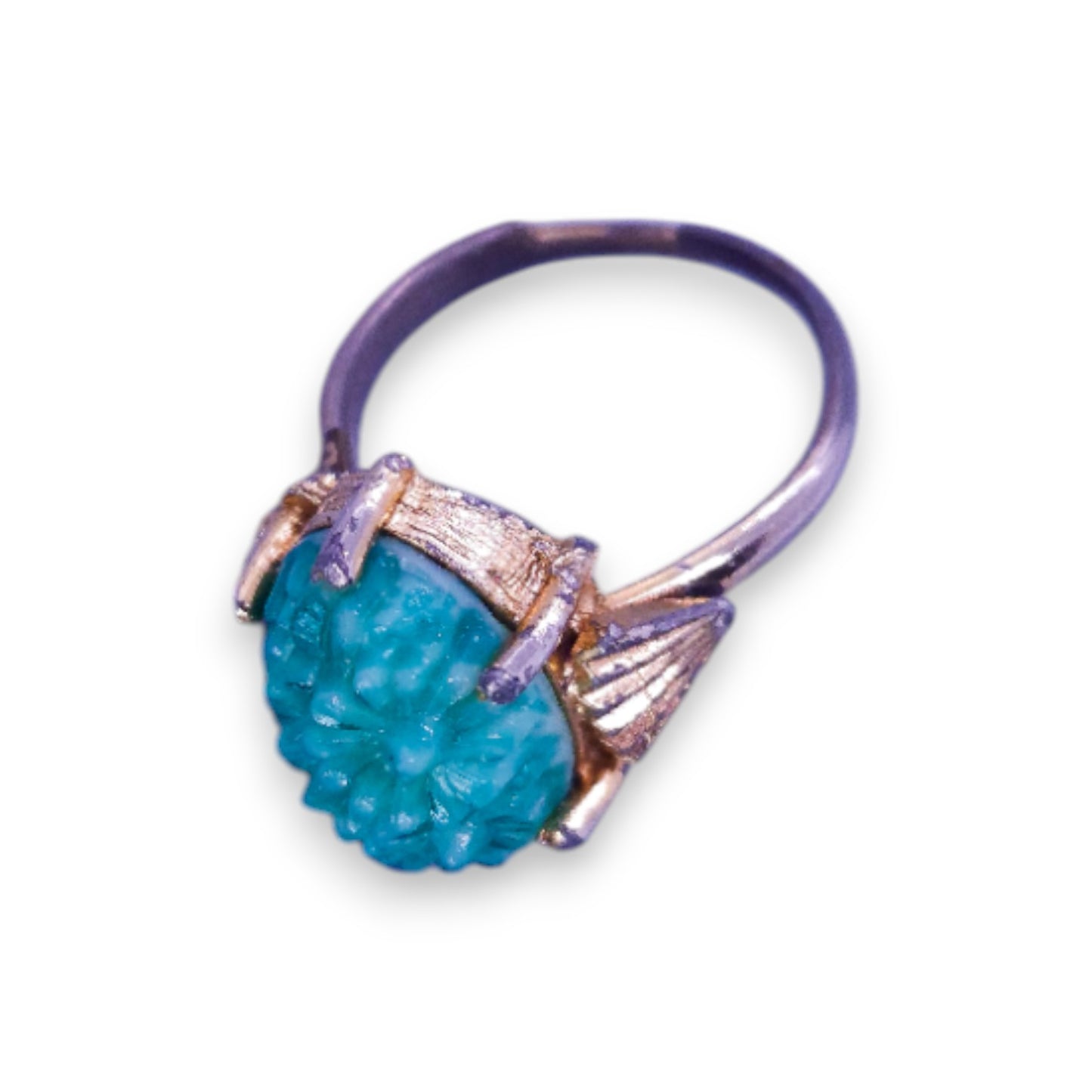 Gold Tone Green Stone Nature Inspired Ring