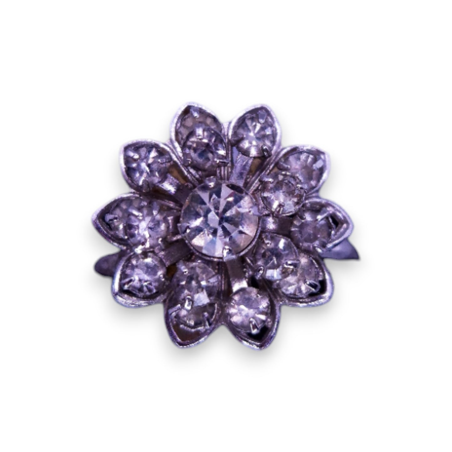 Silver Tone Clear Cubic Zirconia Classic Ring