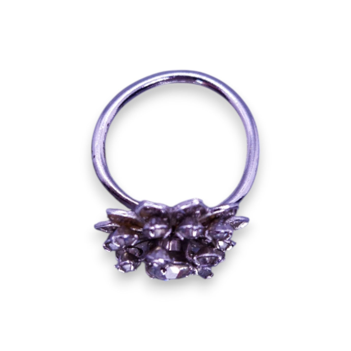 Silver Tone Clear Cubic Zirconia Classic Ring