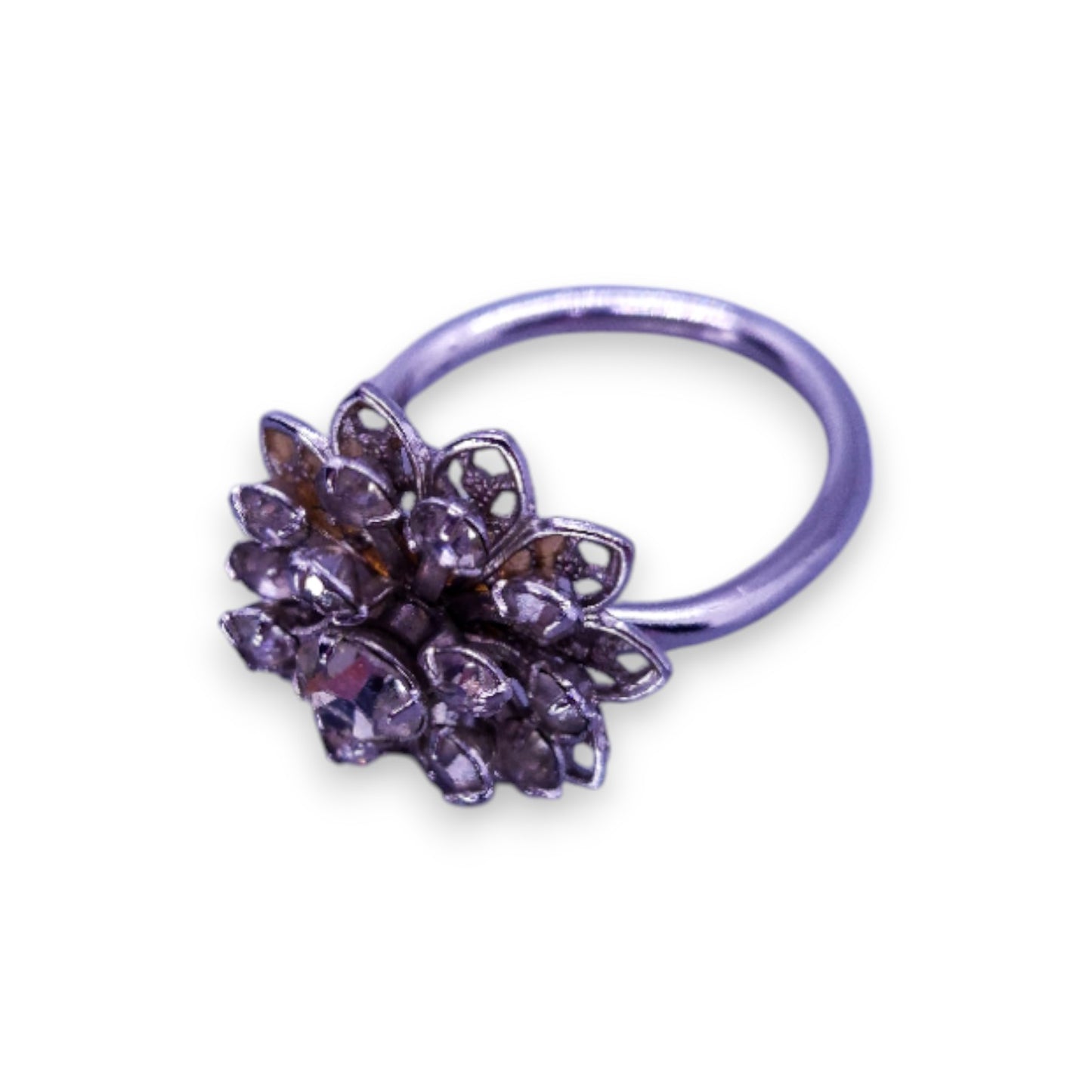 Silver Tone Clear Cubic Zirconia Classic Ring