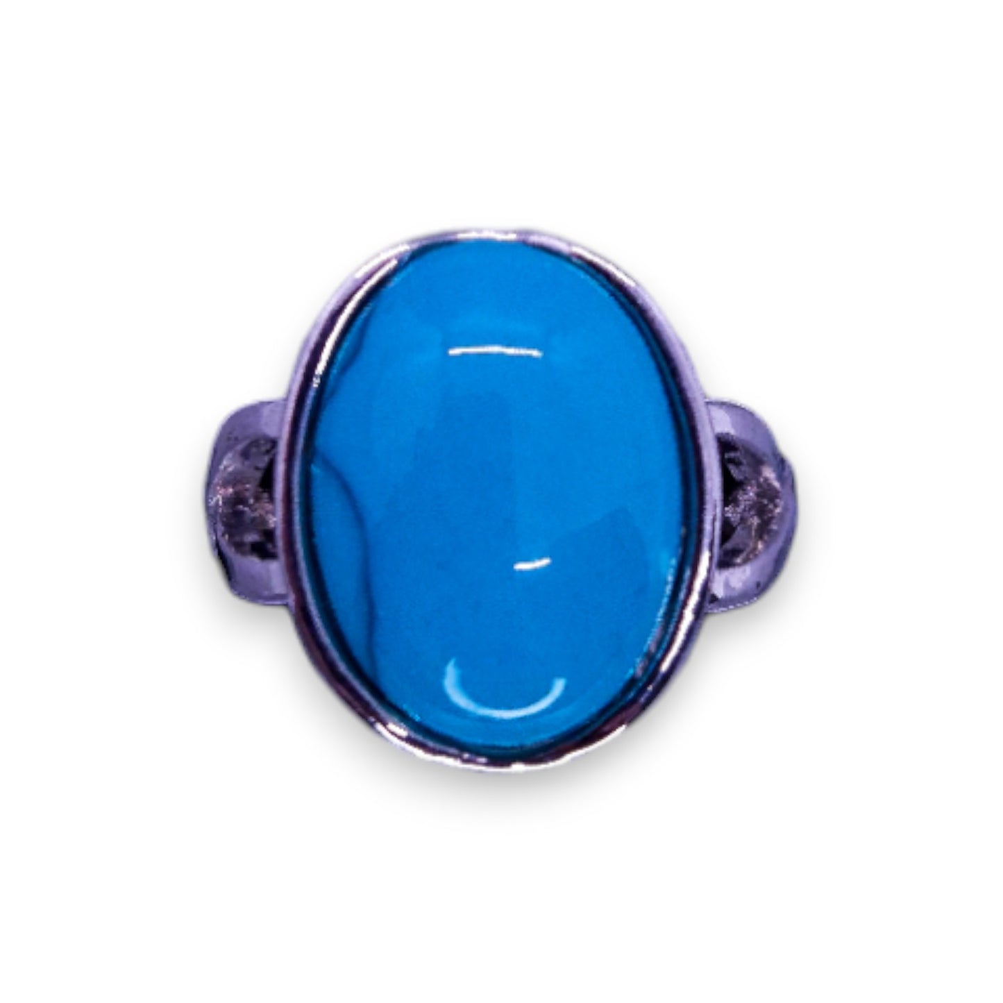 Silver Tone Turquoise Classic Ring