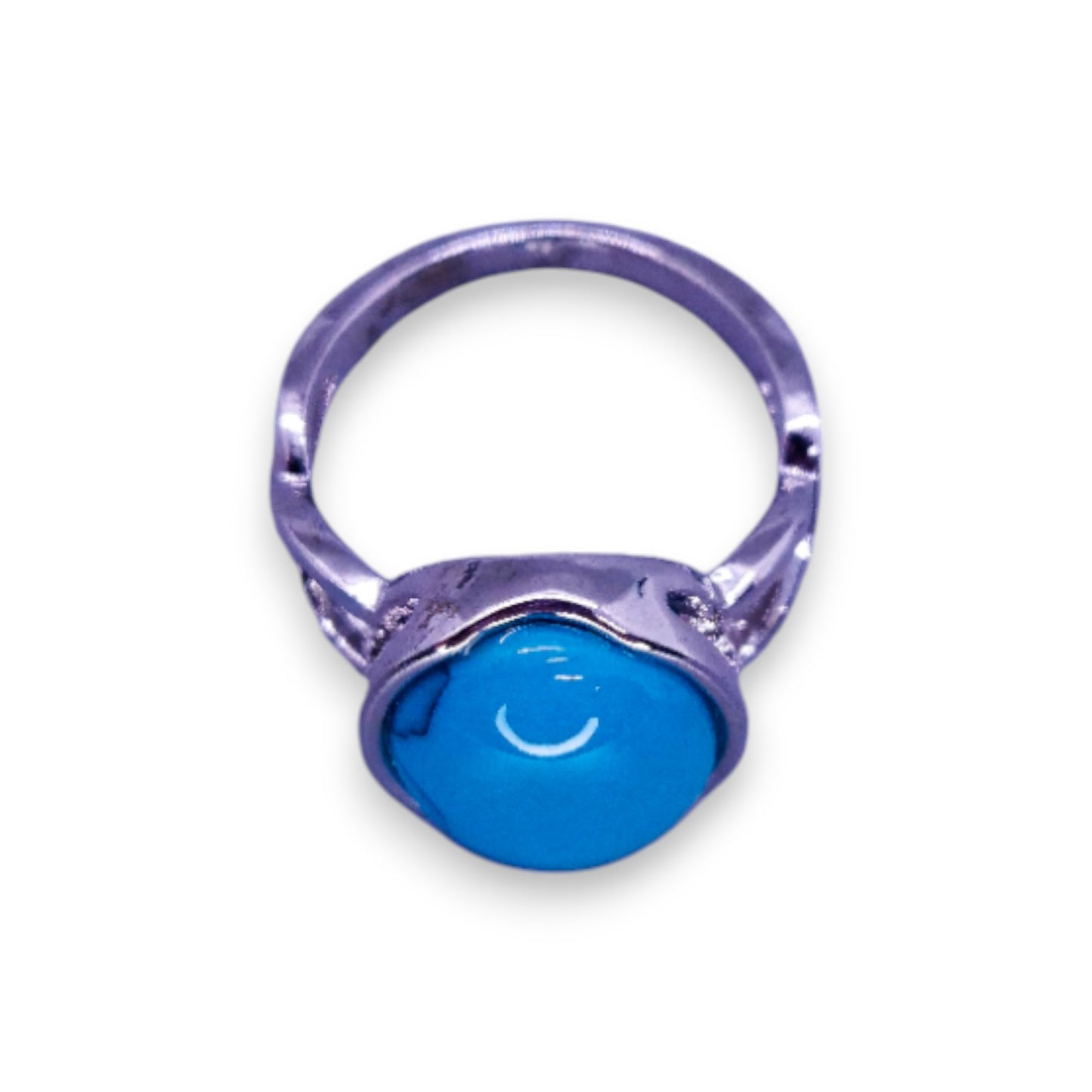 Silver Tone Turquoise Classic Ring
