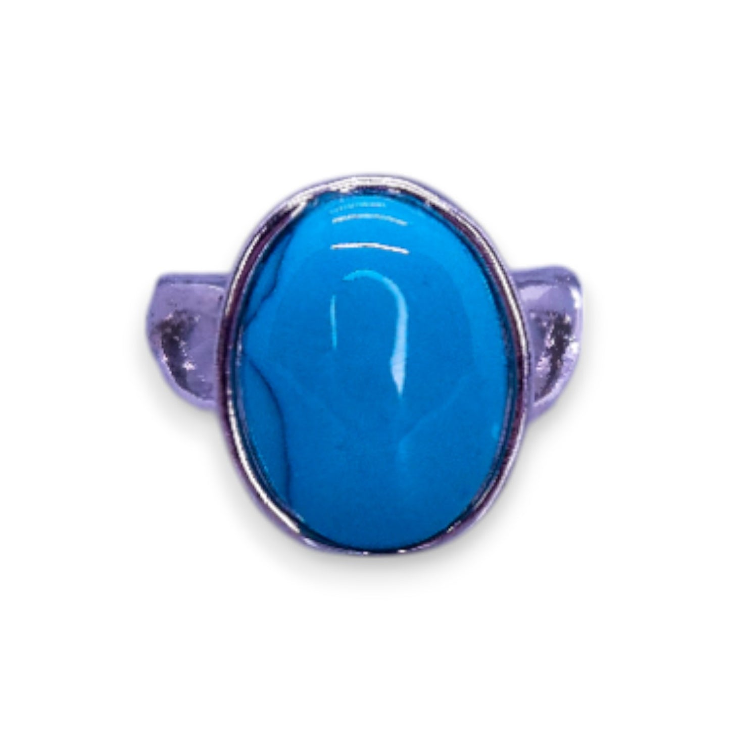 Silver Tone Turquoise Classic Ring