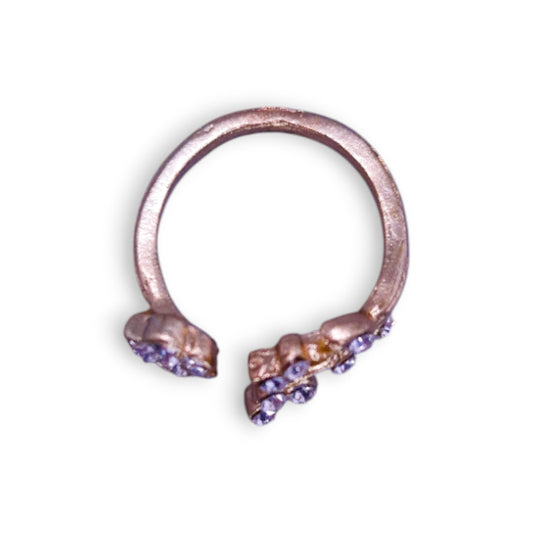 Gold Tone Cubic Zirconia Nature Inspired Ring