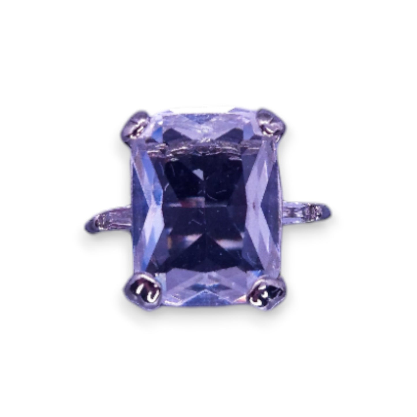 Silver Tone Clear Stone Classic Ring