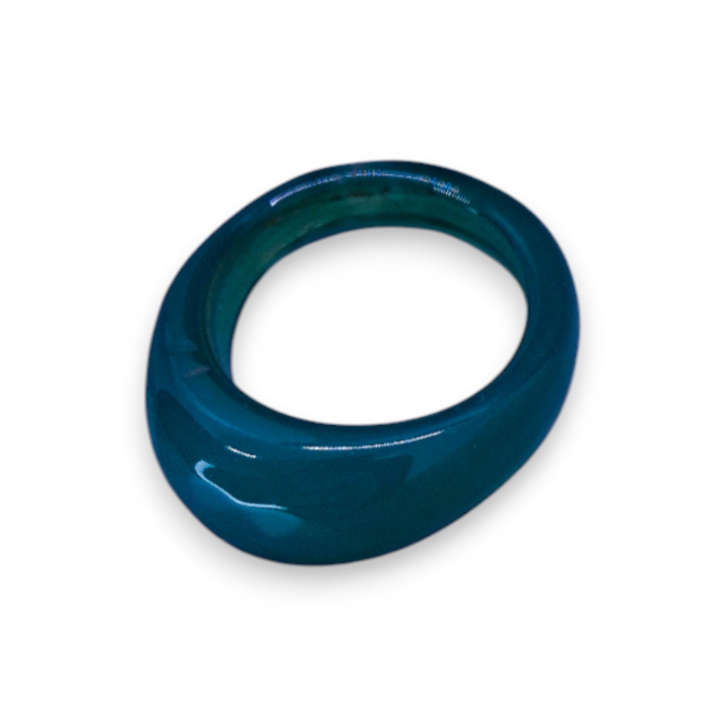 Glass "Blueberry Mint" Statement Ring