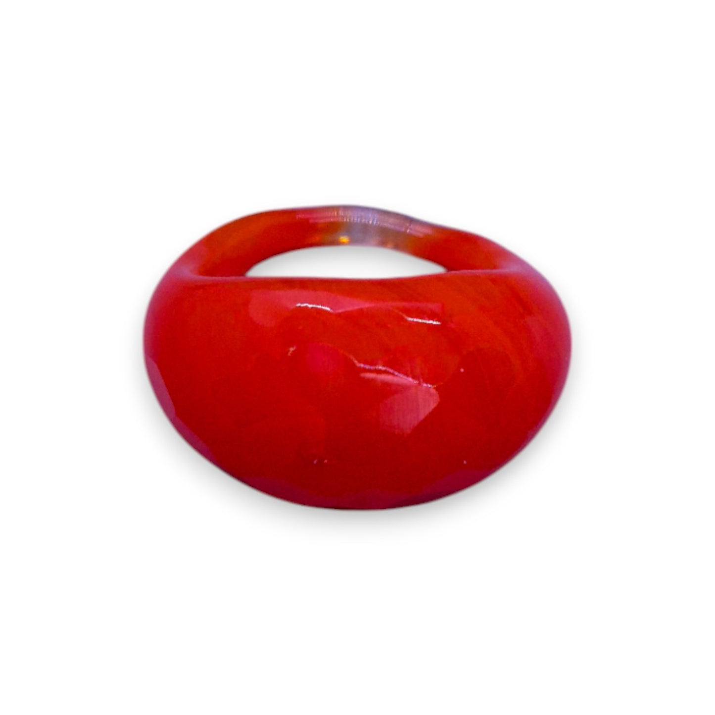 Glass "Tangerine Fizz" Statement Ring