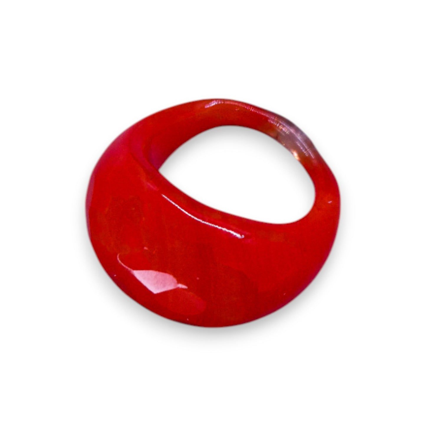 Glass "Tangerine Fizz" Statement Ring