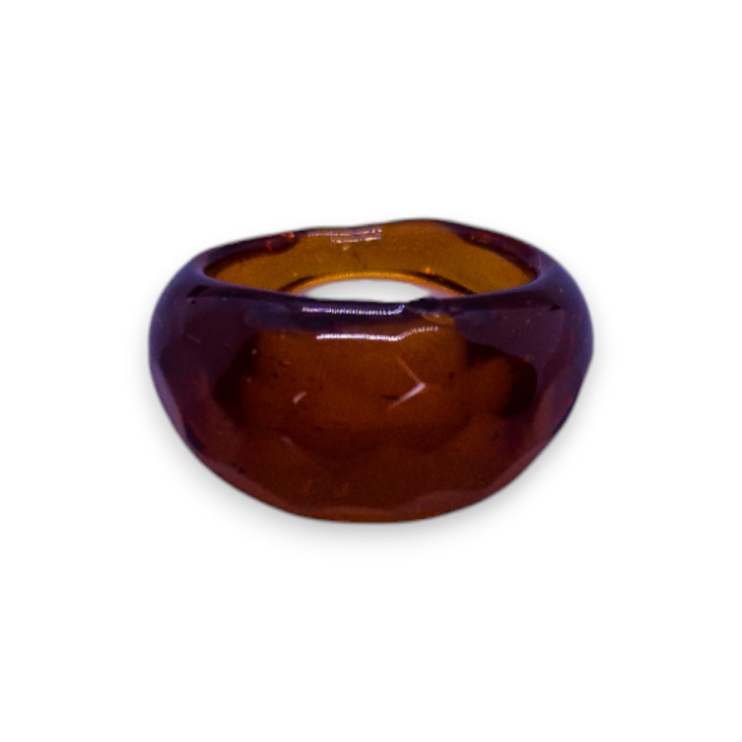 Glass "Toffee Apple" Statement Ring