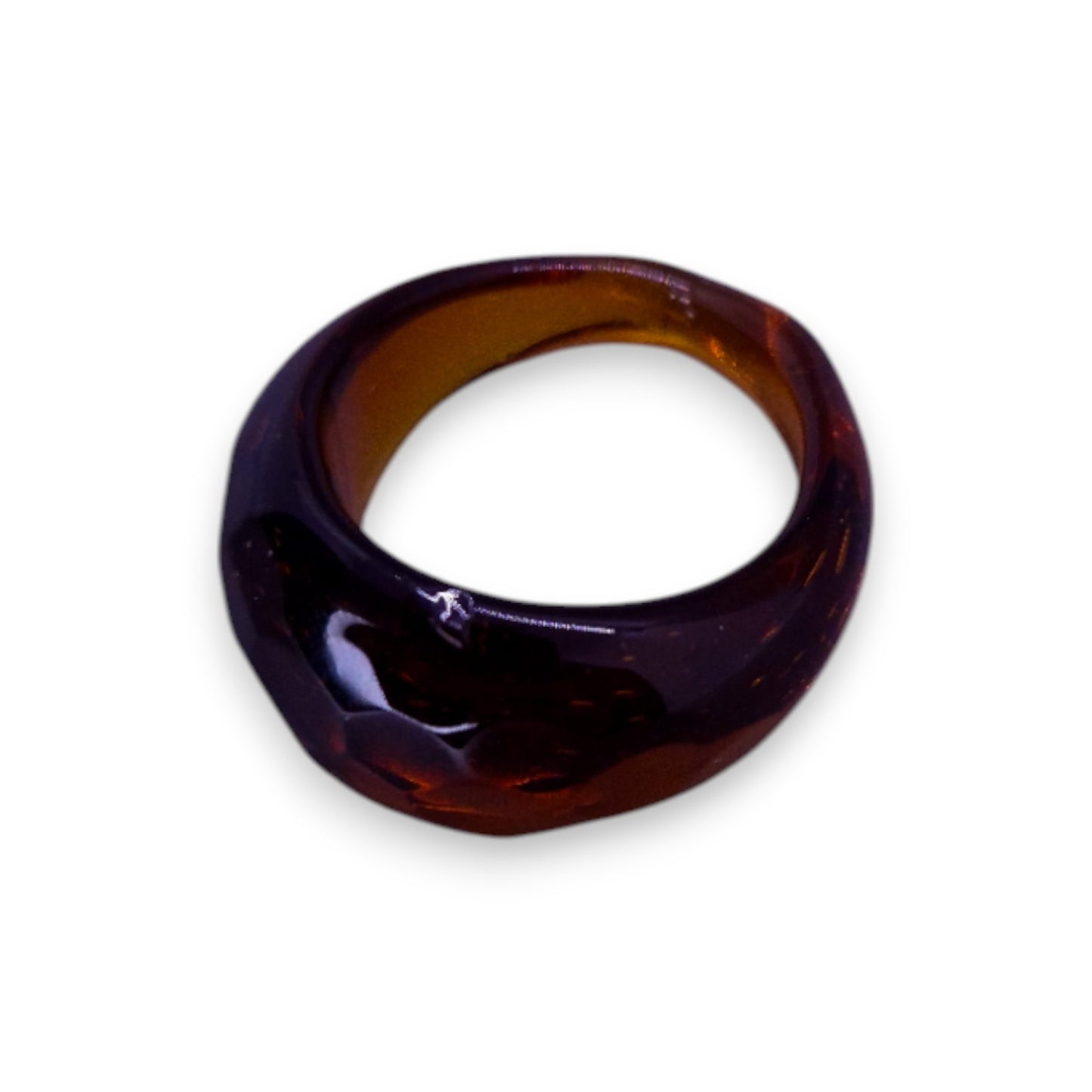 Glass "Toffee Apple" Statement Ring