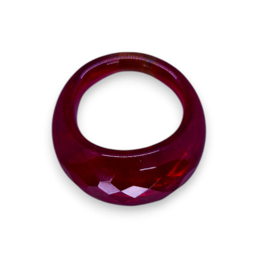 Glass "Cherry Drop" Statement Ring