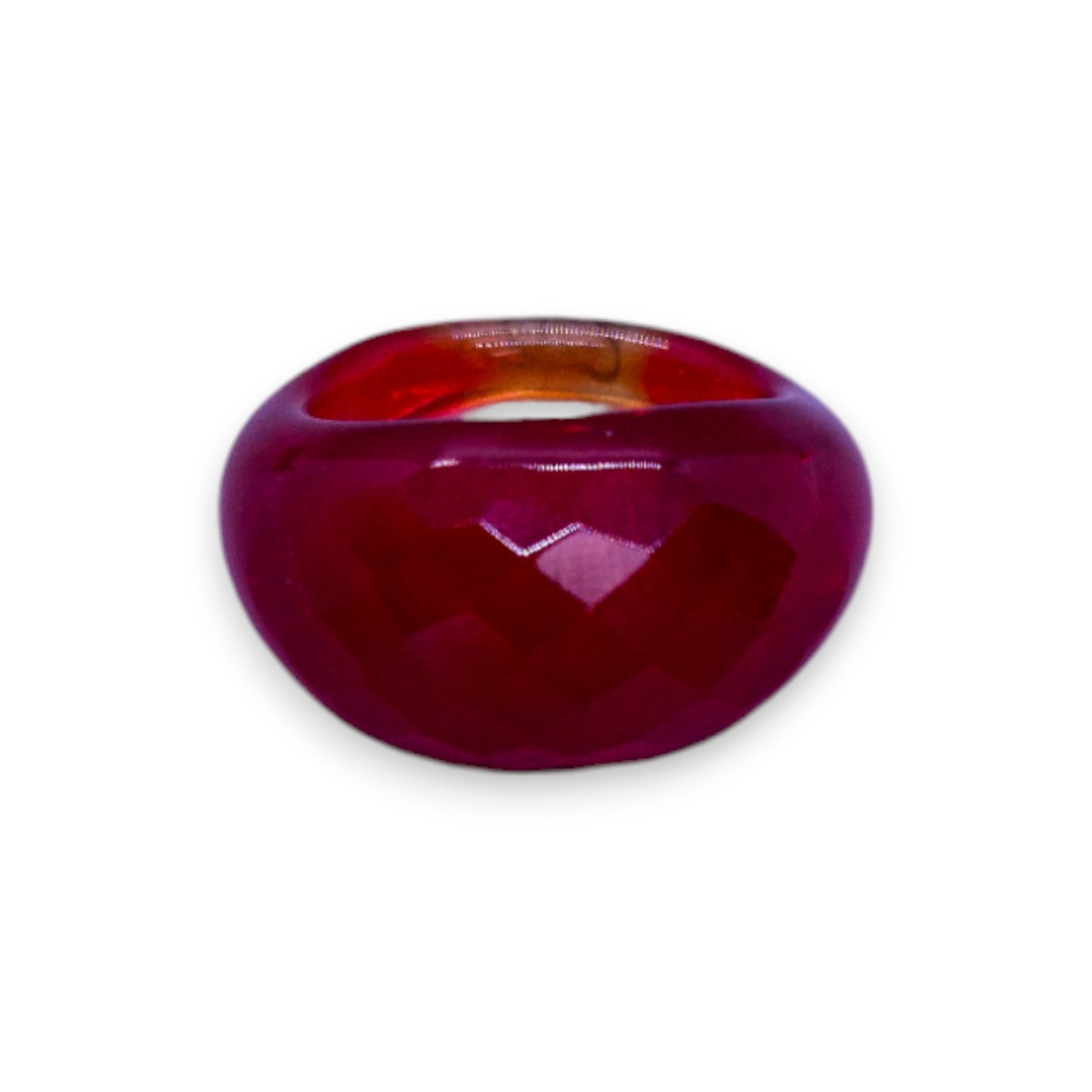 Glass "Cherry Drop" Statement Ring