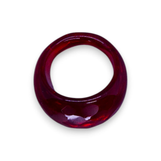Glass "Cherry Drop" Statement Ring