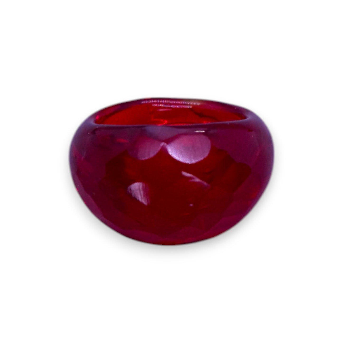 Glass "Cherry Drop" Statement Ring