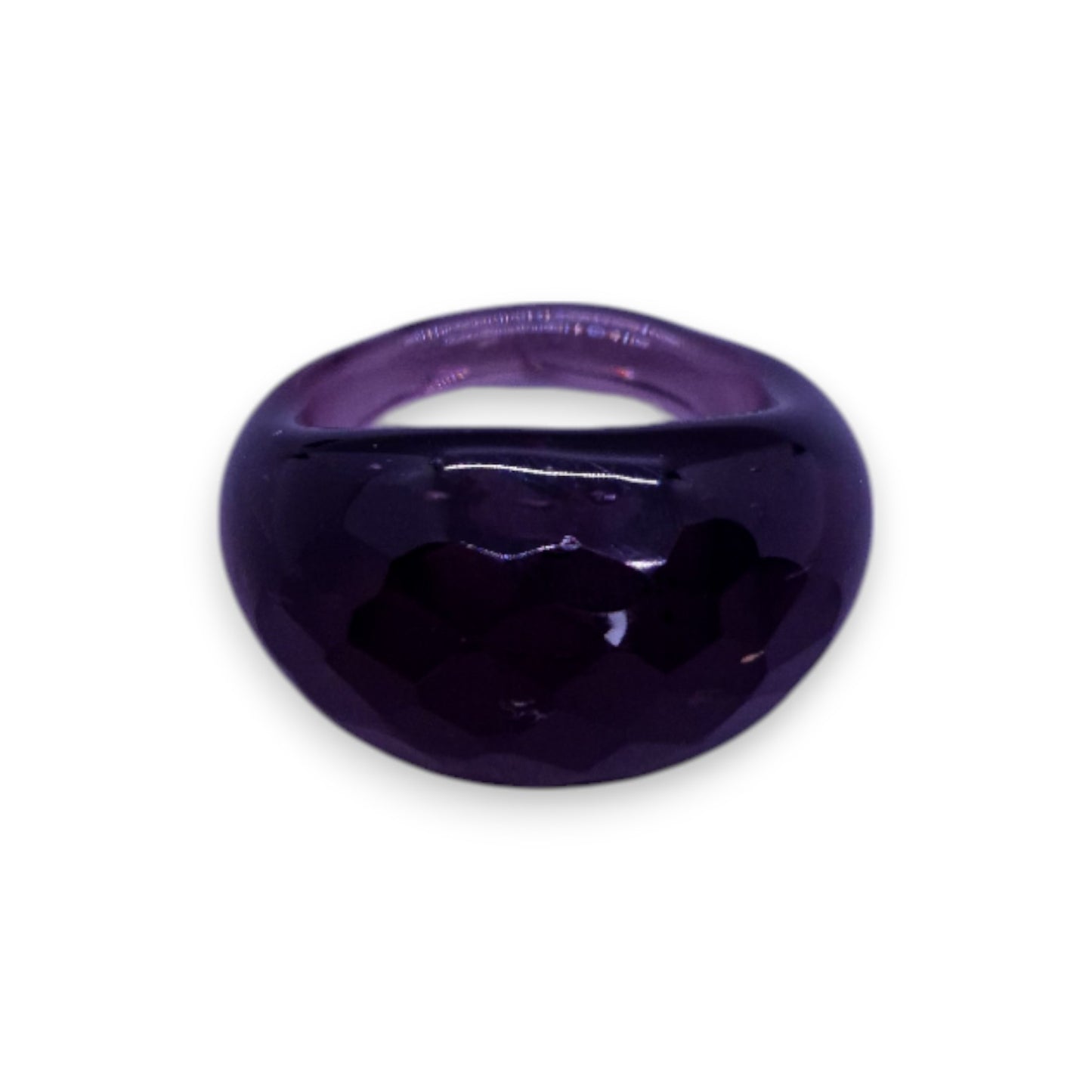 Glass "Blackcurrant Glaze" Statement Ring