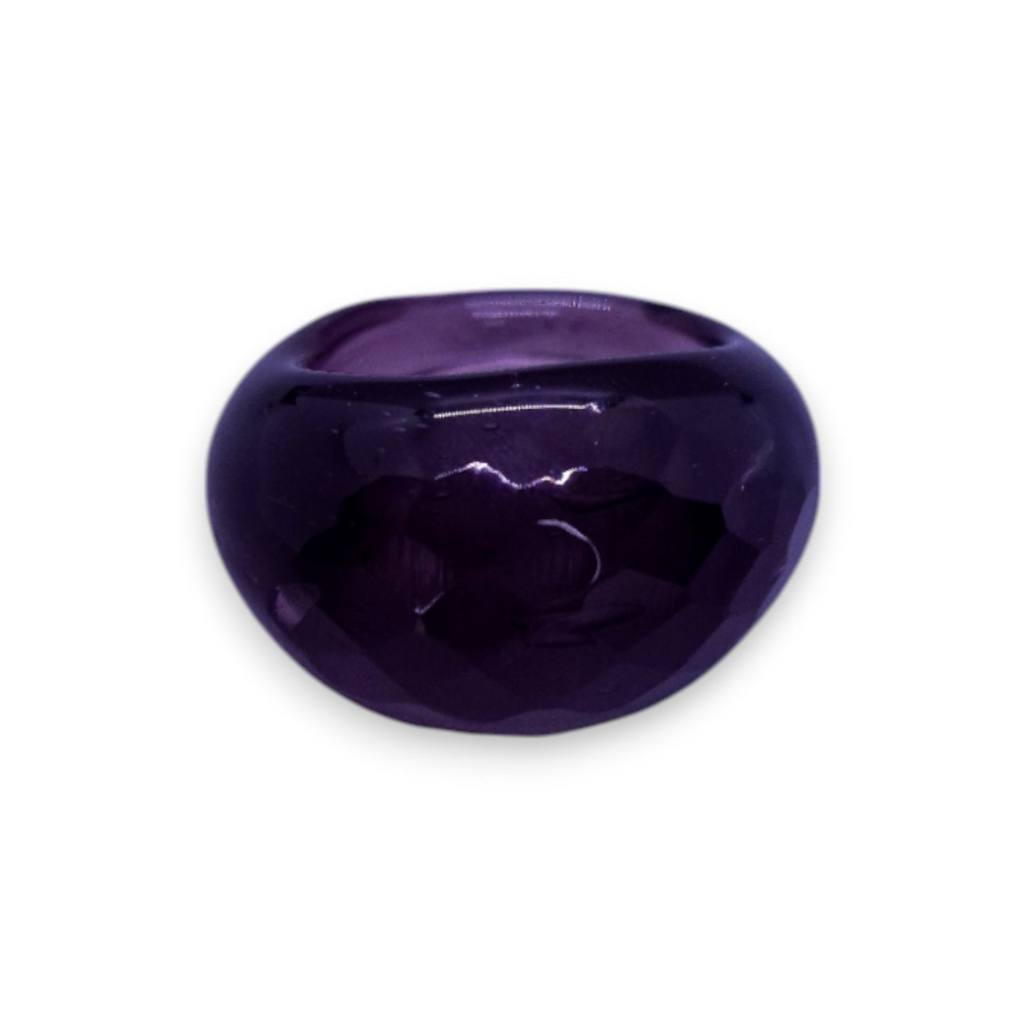 Glass "Blackcurrant Glaze" Statement Ring