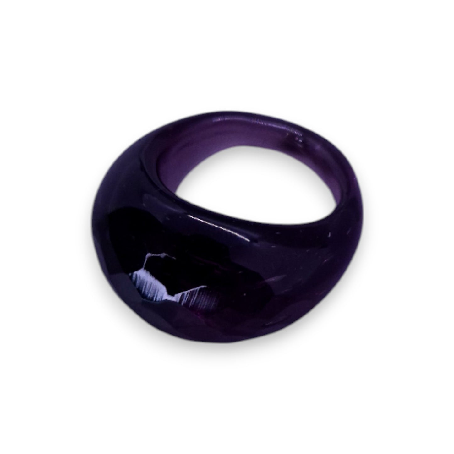 Glass "Blackcurrant Glaze" Statement Ring