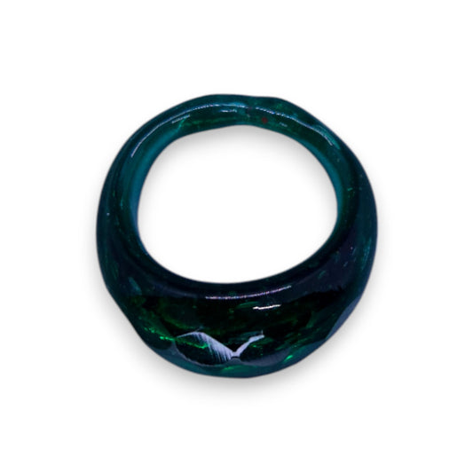 Glass "Spearmint Sugar" Statement Ring