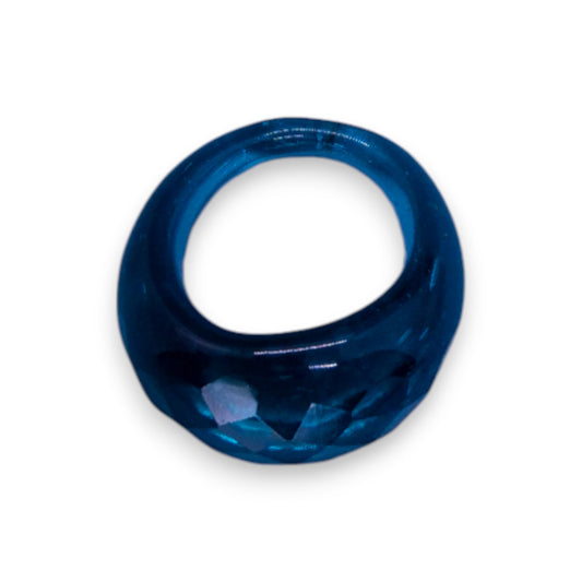 Glass "Blue Curaçao" Statement Ring