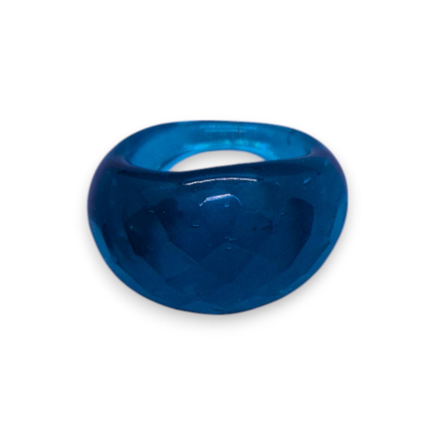 Glass "Blue Curaçao" Statement Ring