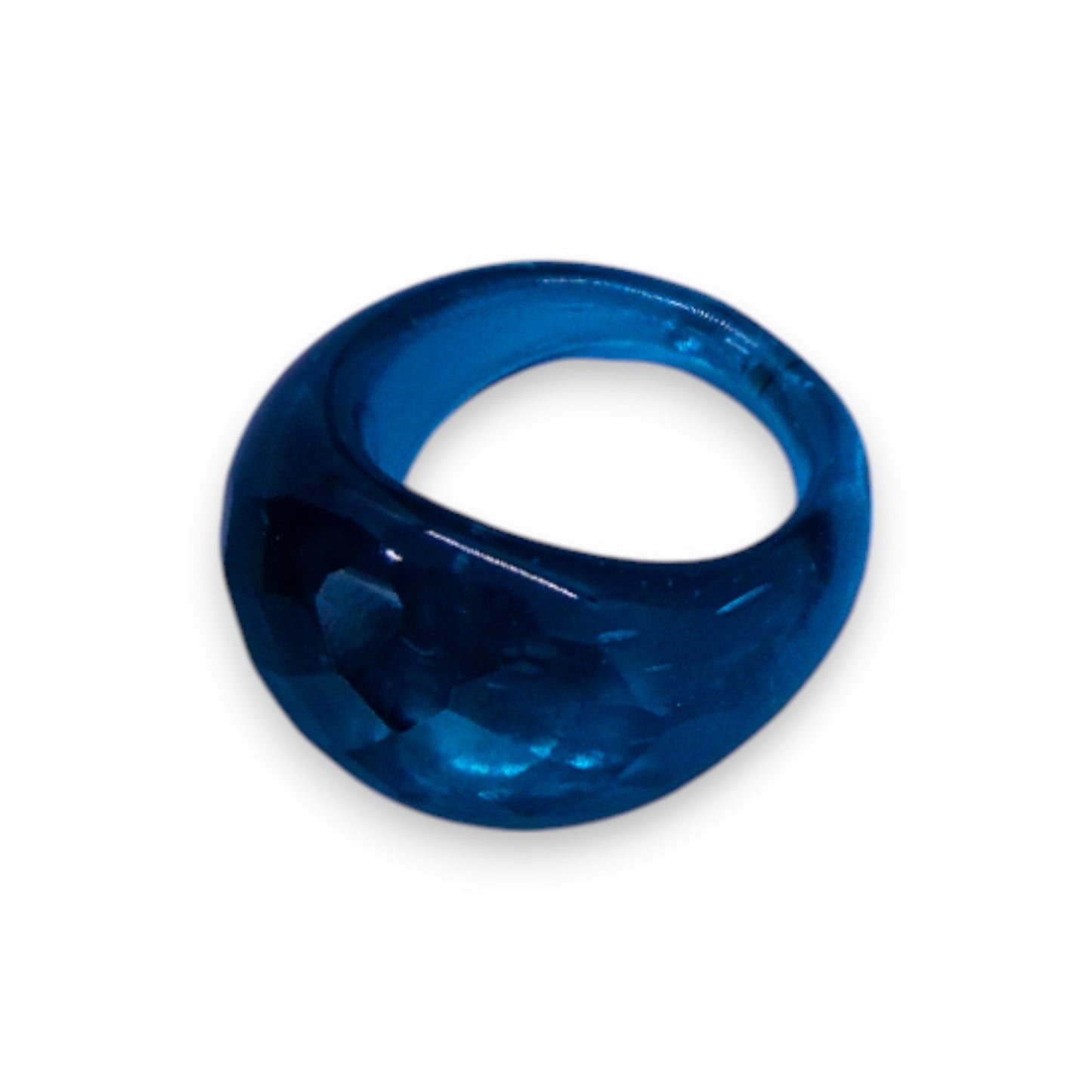 Glass "Blue Curaçao" Statement Ring
