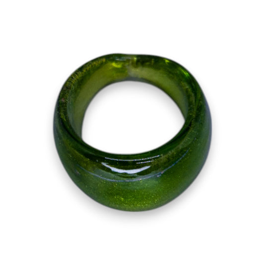 Glass "Apple Martini" Statement Ring