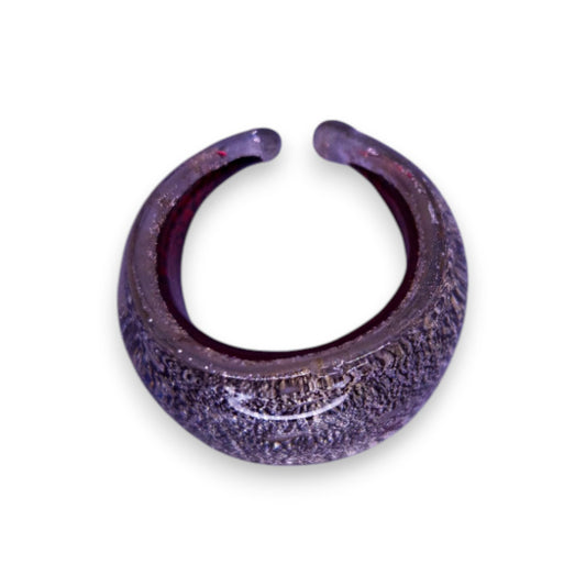 Glass "Pomegranate Frost" Statement Ring
