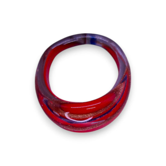 Glass "Chilli Caramel" Statement Ring