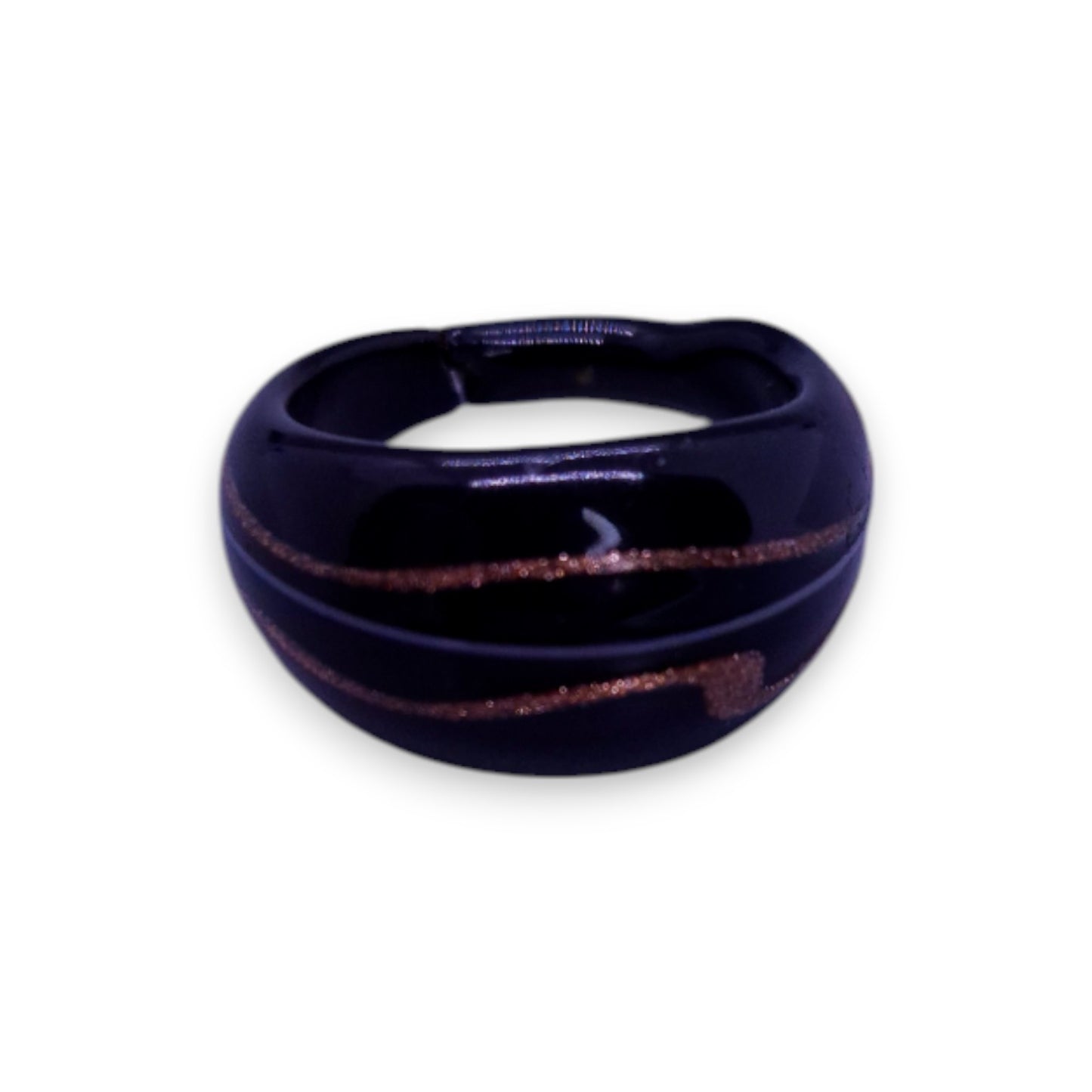 Glass "Espresso Torte" Statement Ring