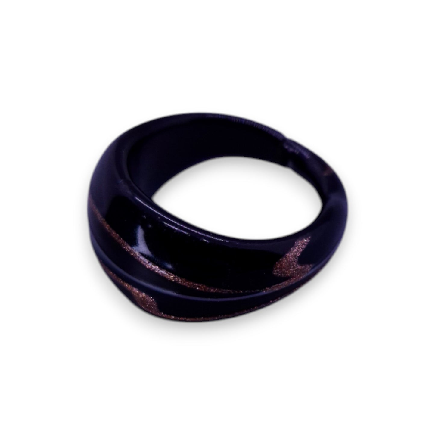 Glass "Espresso Torte" Statement Ring