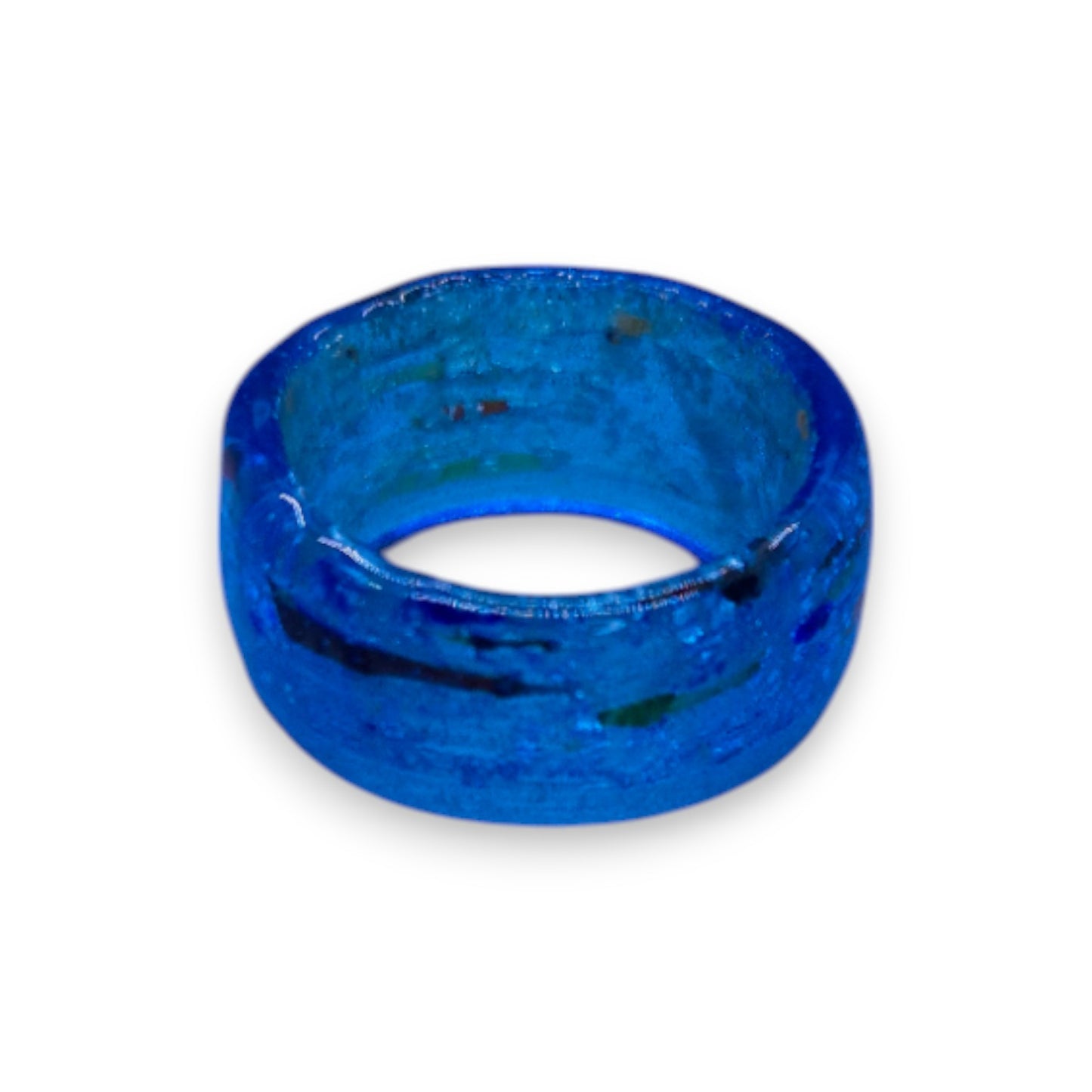 Glass " Blue Lagoon" Statement Ring