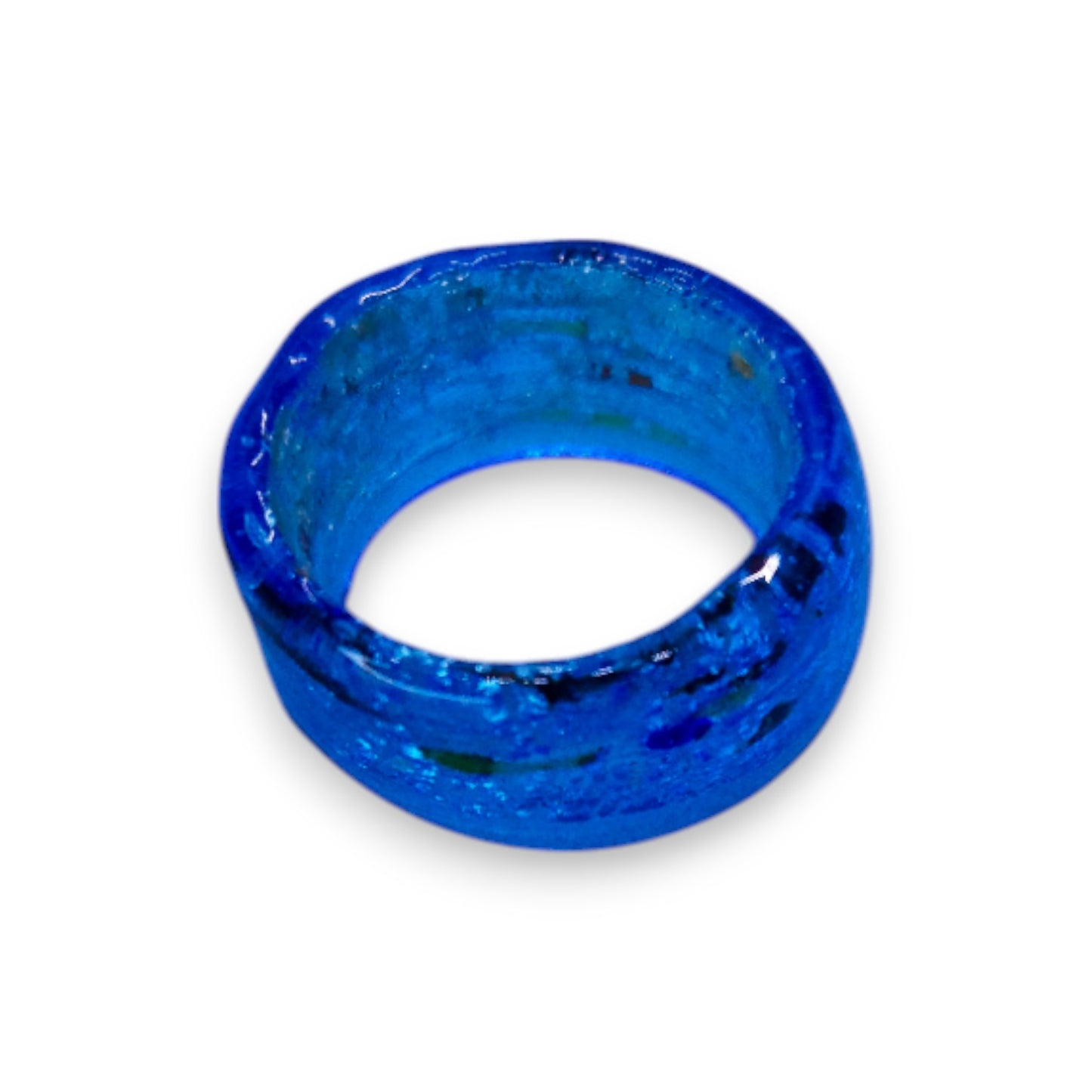 Glass " Blue Lagoon" Statement Ring