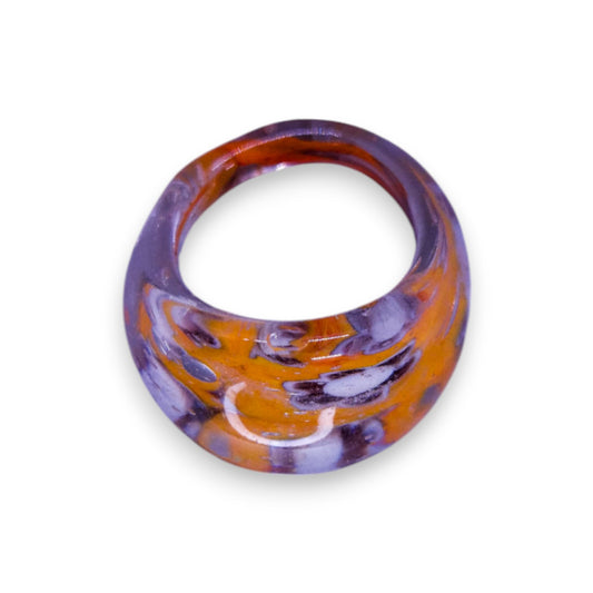 Glass "Orange Blossom" Statement Ring