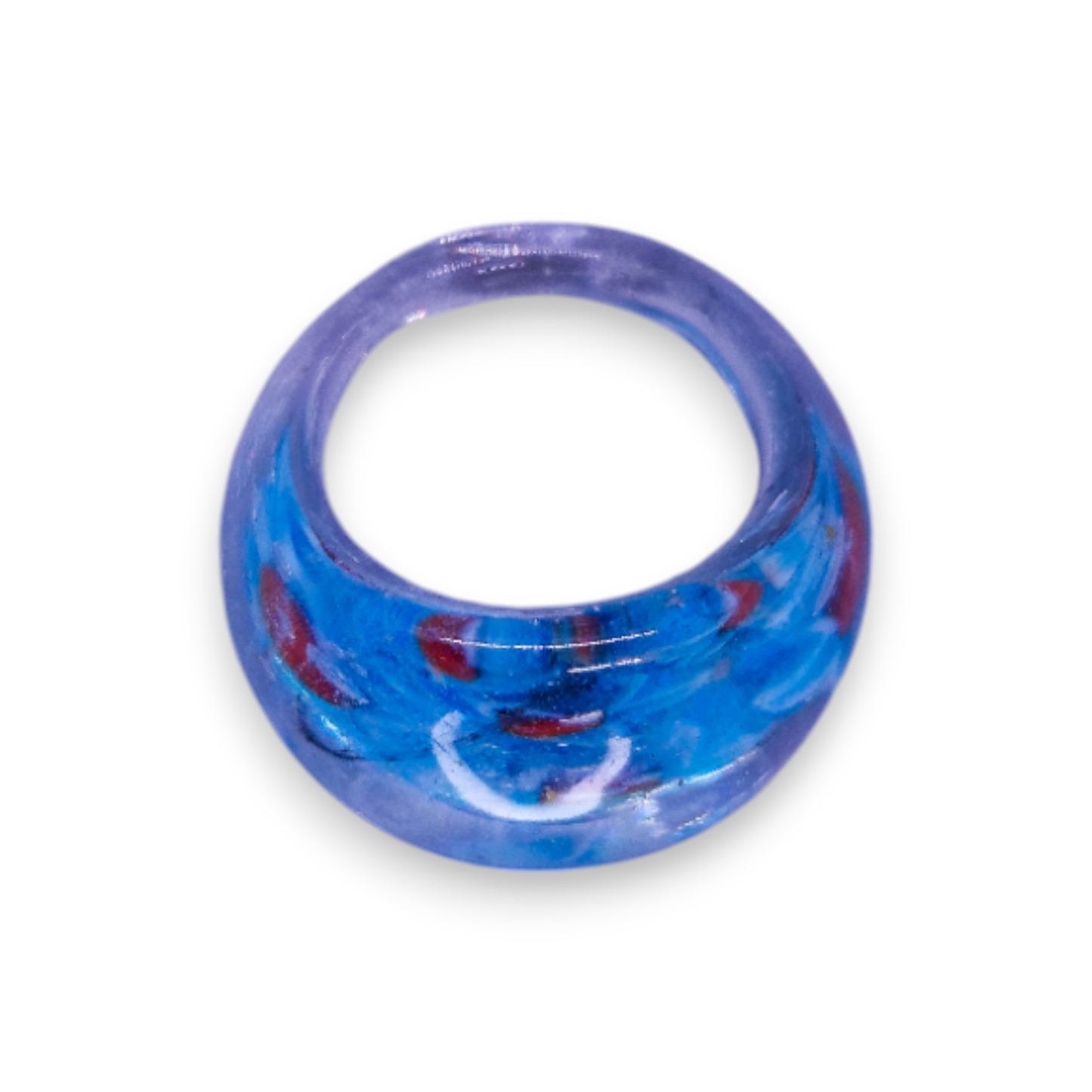 Glass "Berry Cream" Statement Ring