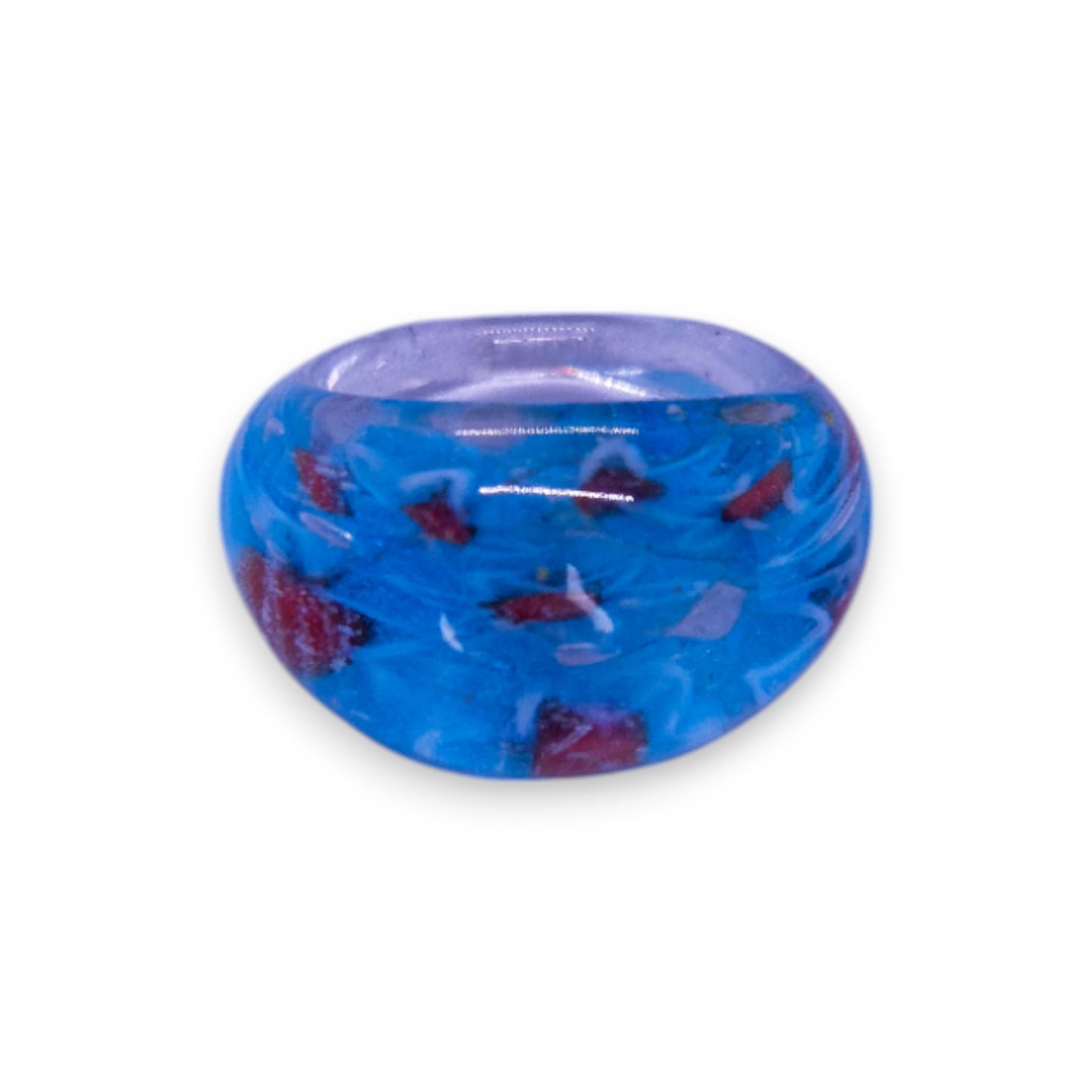 Glass "Berry Cream" Statement Ring