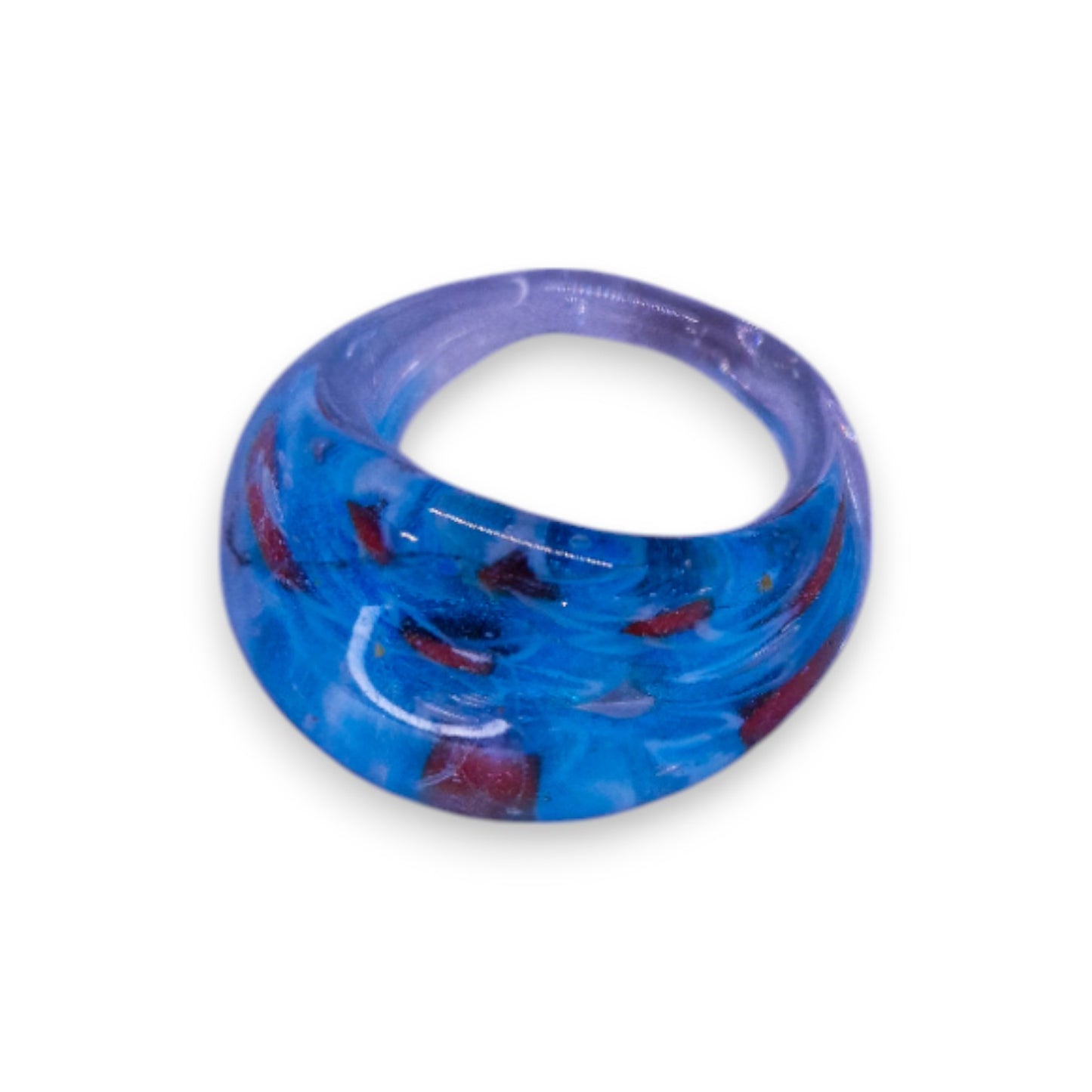 Glass "Berry Cream" Statement Ring