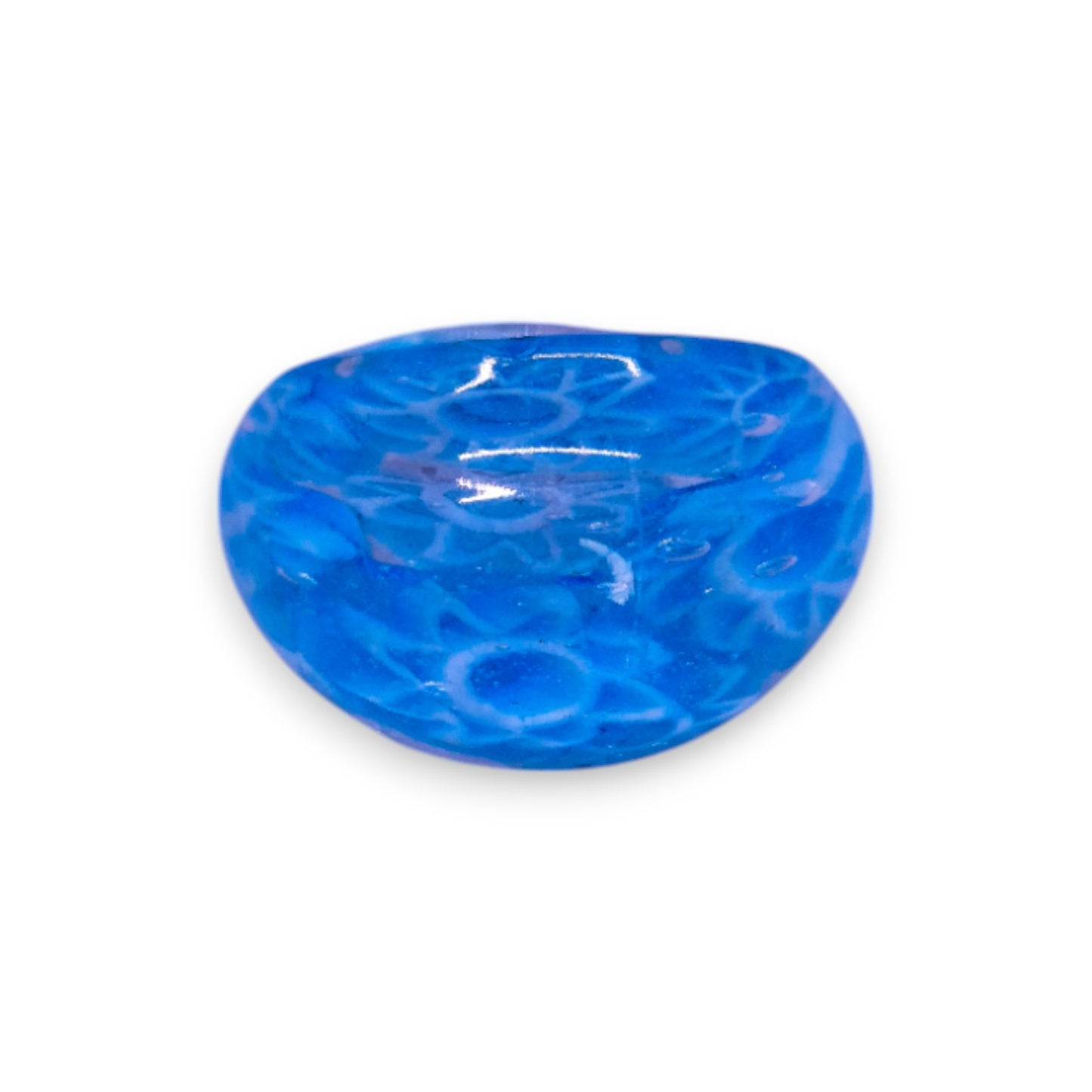 Glass "Blueberry Ice" Statement Ring