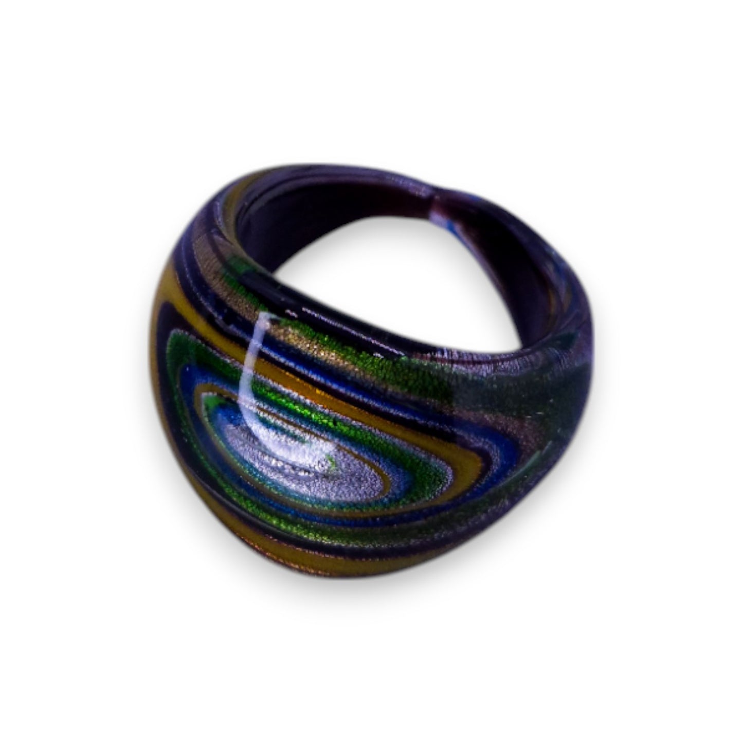 Glass "Cosmic Citrus" Statement Ring