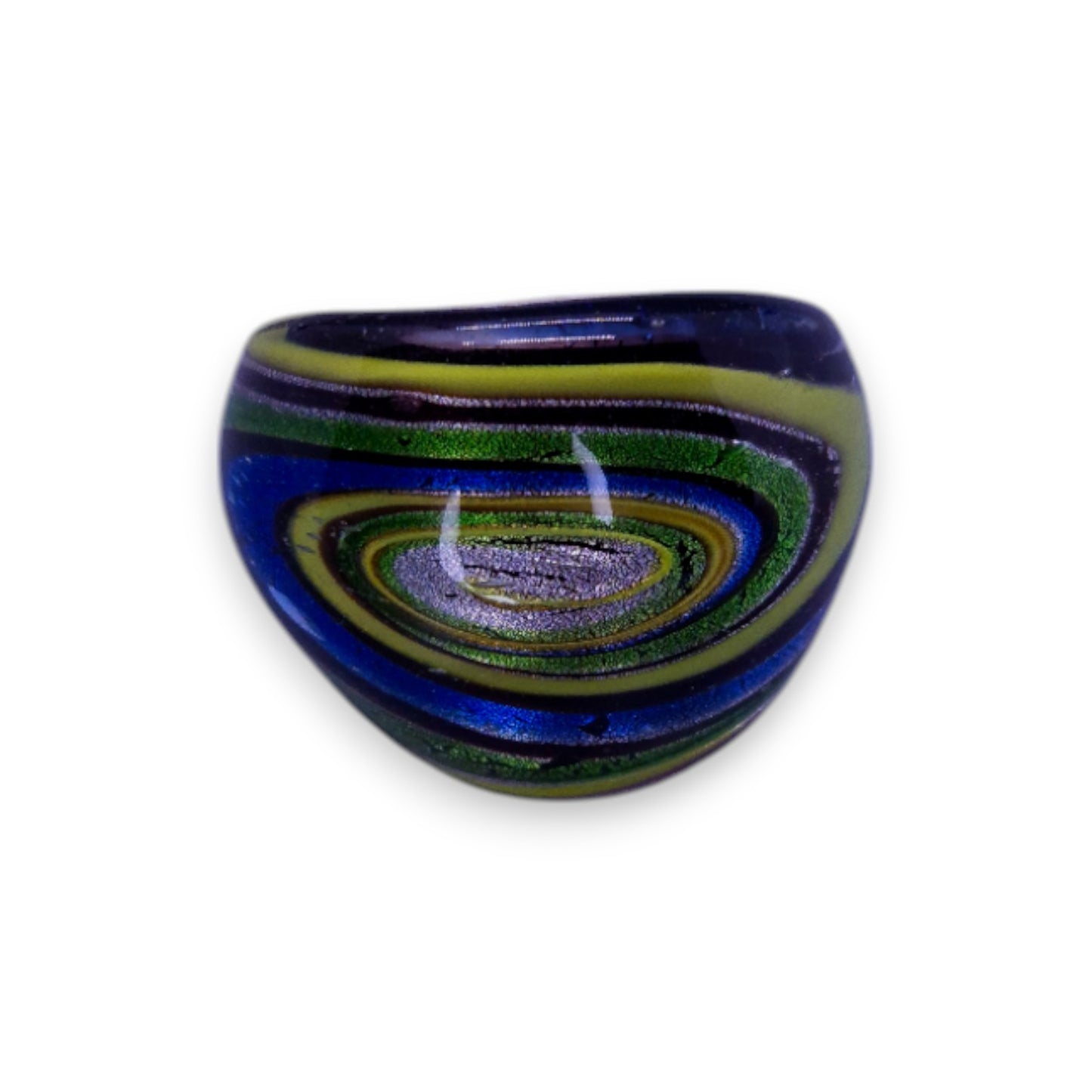 Glass "Lunar Melon" Statement Ring