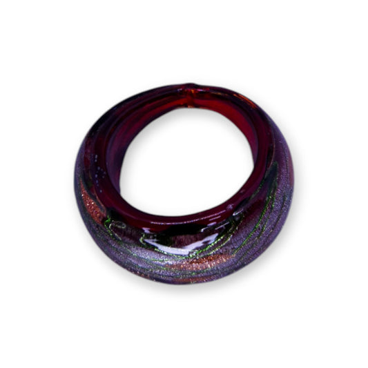 Glass "Cranberry Fizz" Statement Ring