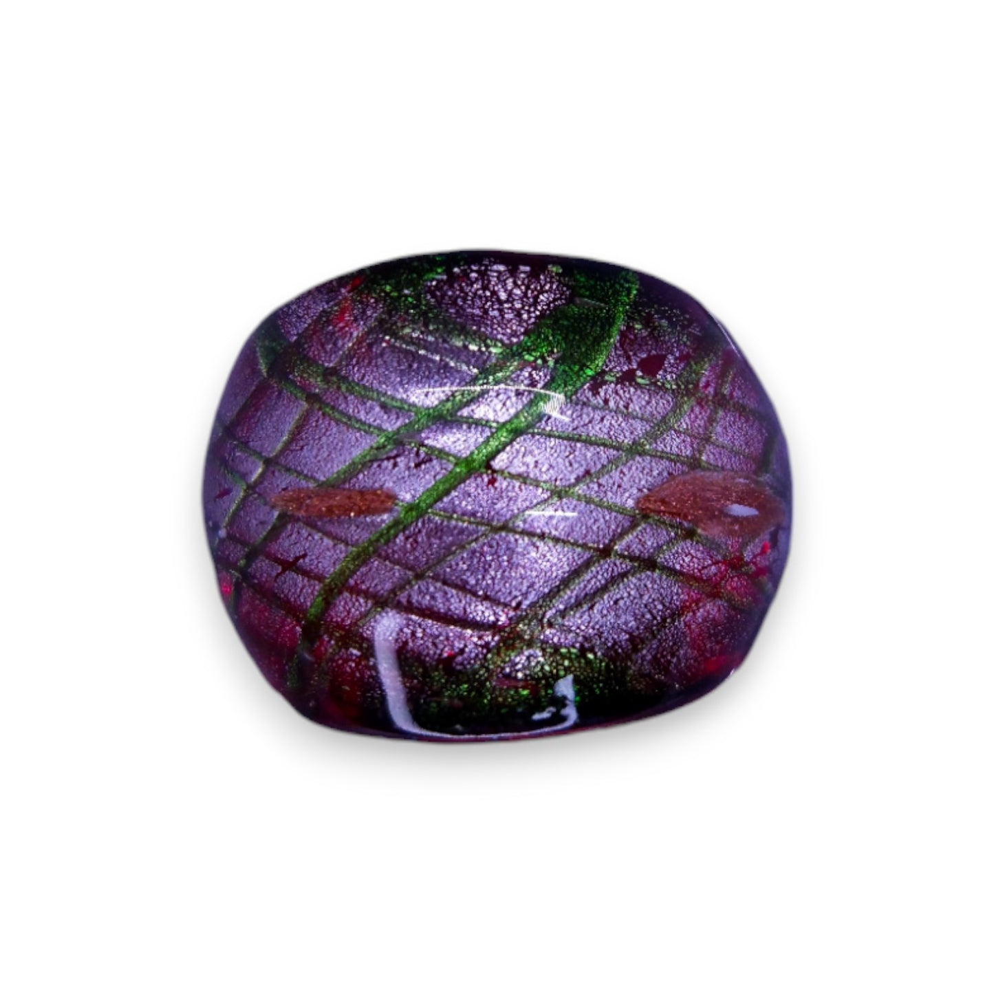 Glass "Cranberry Fizz" Statement Ring