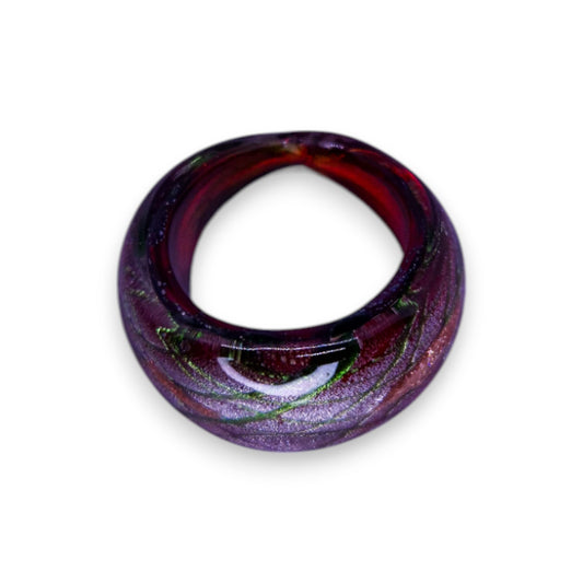 Glass "Cranberry Fizz" Statement Ring