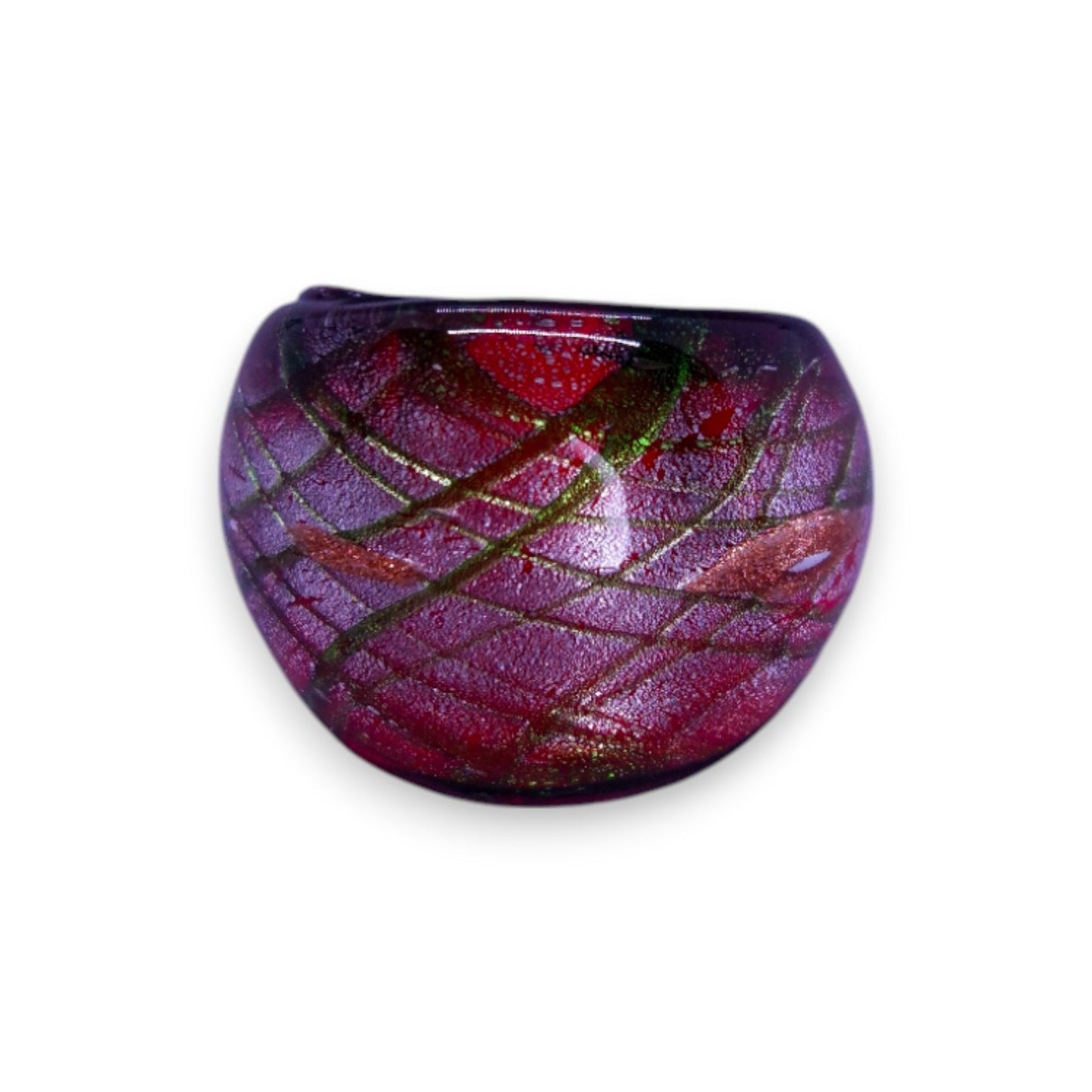 Glass "Cranberry Fizz" Statement Ring
